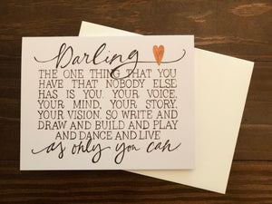 "Darling" - Care Cards
